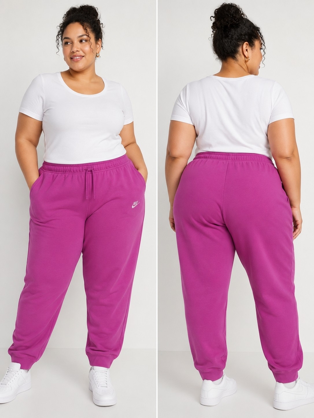 Nike Plus Size 2X Womens Joggers in Magenta Purple Pants
